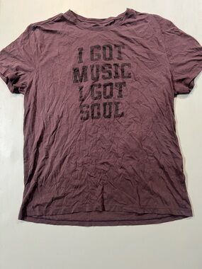 John Varvatos USA “I Got Music I Got Soul” Graphic T-Shirt XL Burgundy